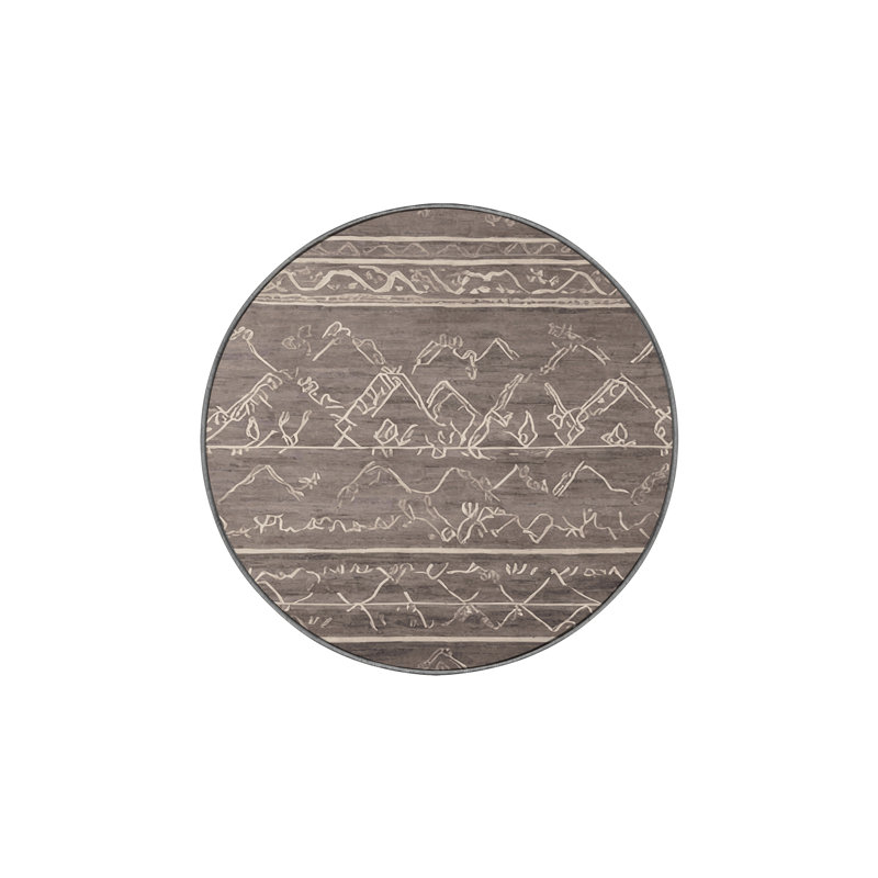 Tapis gris lavable à la machine GSIX03563, Rond 3 pi