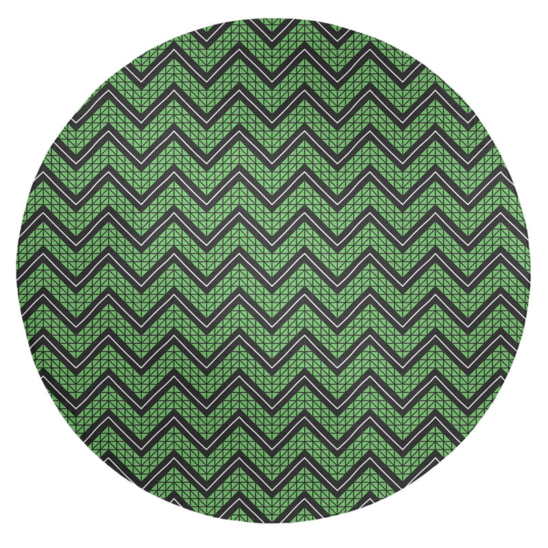 Chenille Chevron Indoor Rug, Round 5'