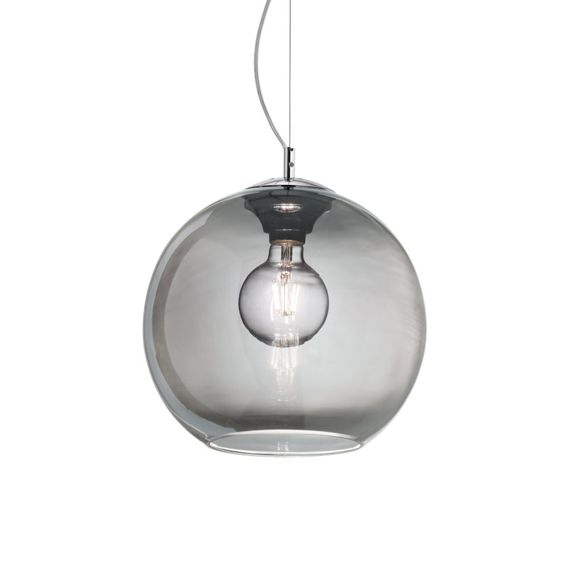 1 - Light Glass Single Pendant, 252cm H x 40cm W x 40cm D, Smoked