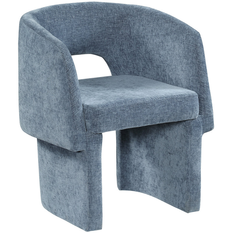 Ixone Fabric Dining Chair, Light Blue Chenille Fabric
