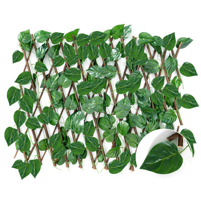 Cloison d'intimité extensible extensible artificielle en forme de feuille de lierre