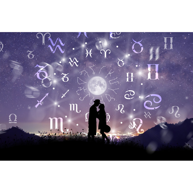 Zodiac Wheel - Wrapped Canvas Print, 81cm H x 122cm W x 3.8cm D
