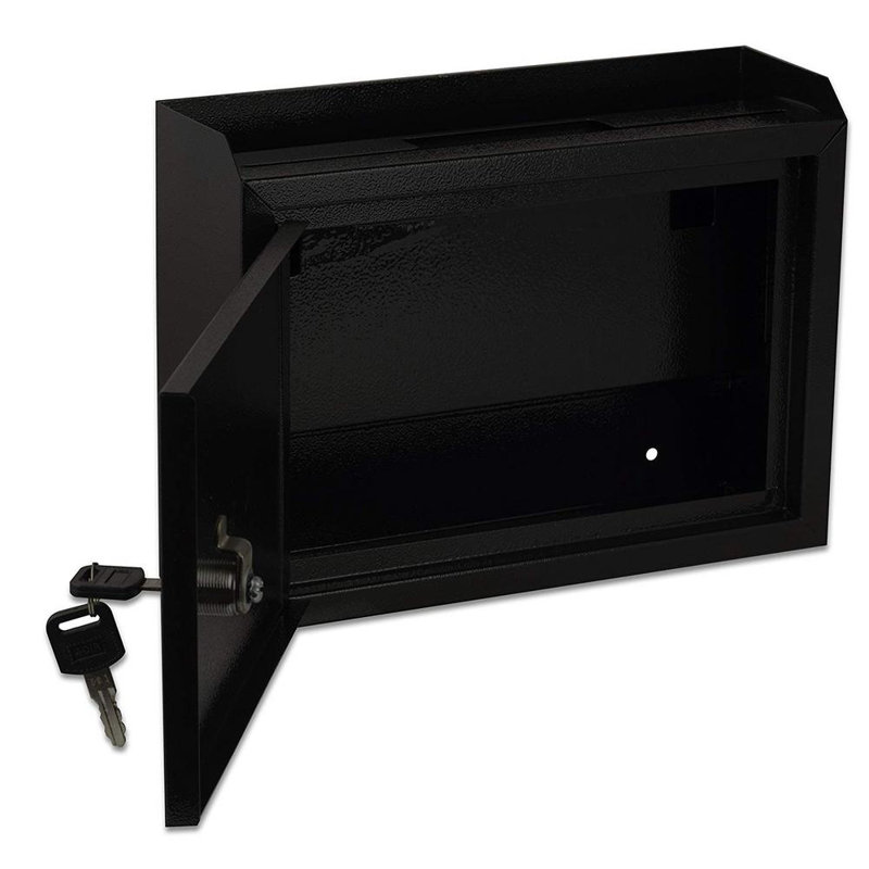 Medium Size Steel Multi-Purpose Mailbox Suggestion Drop Box, Black