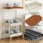 29.9'' H X 16.5'' W 3-tire Metal Wood Board Rolling Storage Basket Cart Trolly With Wheels, Metal Utility Cart With Frame, Kitchen Living Room Bathroom And Bedroom Storage, Single White-125281060