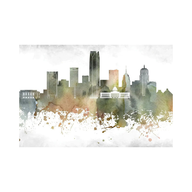 Oklahoma Skyline by WallDecorAddict - Wrapped Canvas Painting, 101.6 cm H x 66.04 cm W x 1.91 cm D