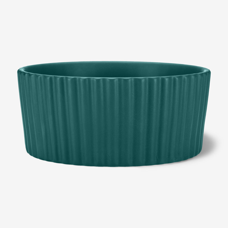 Ripple Ceramic Dog Bowl, Teal, Large