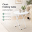 Table ronde ronde pliante blanche, table pliante portative sans assemblage, petite table de bout encastrable-133080563-133754502