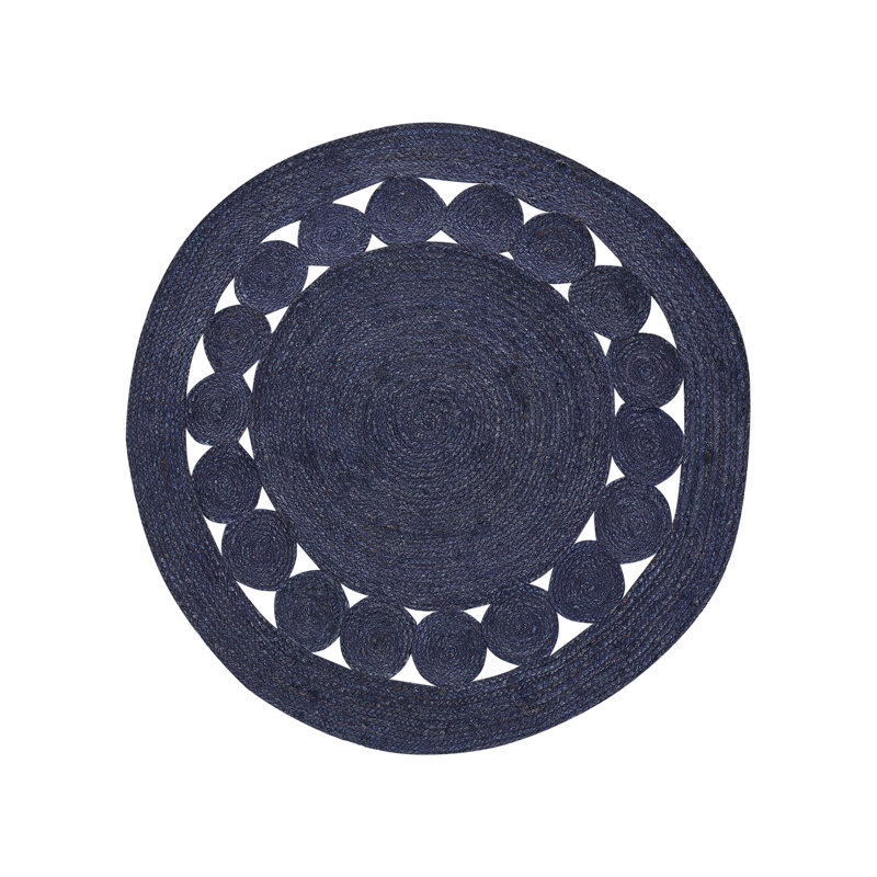 Round Troian Geometric Hand Braided 120cm X 120cm Area Rug