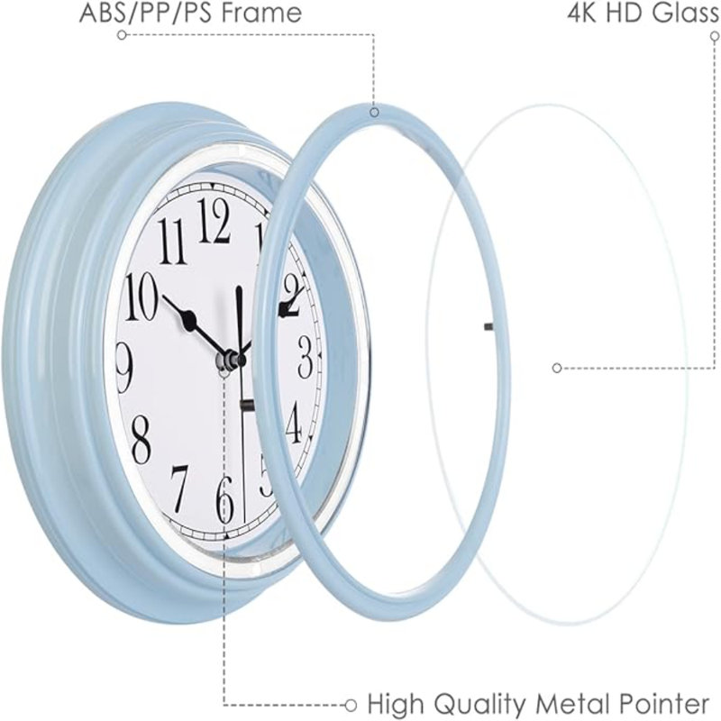 Horloge murale silencieuse 9 po