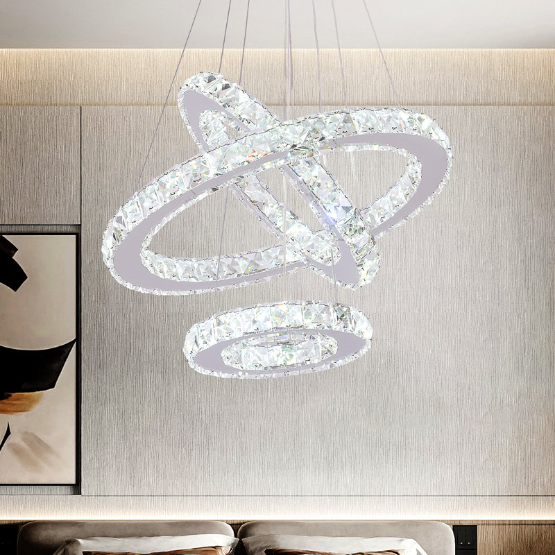 Malena 3 - Light Crystal LED Chandelier, Cold White Light