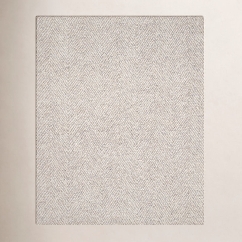 Wheaton Wool Chevron Area Rug in Taupe, Rectangle 2' x 3'