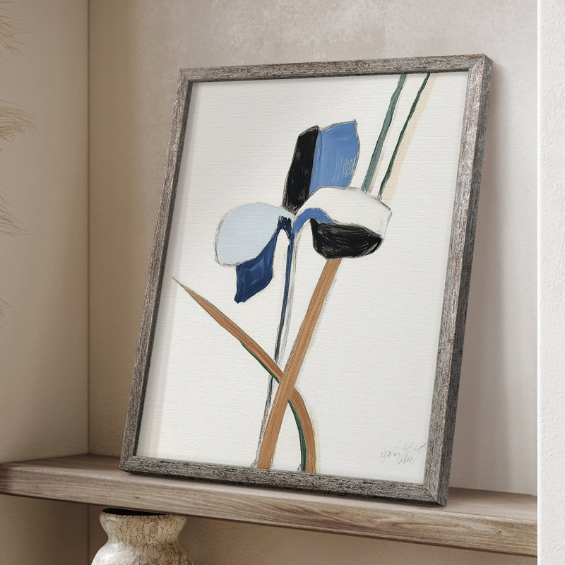 Impression encadrée FLORAL Series Dxxiv - bois massif, H 11 po x l 9 po