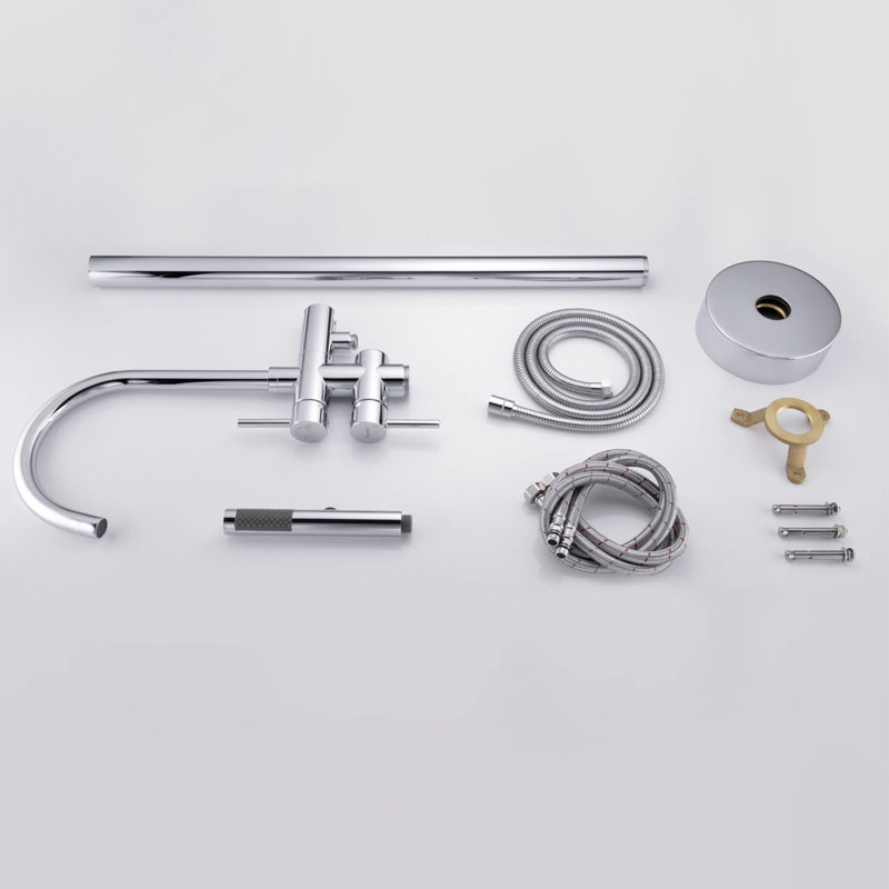 Single Handle Floor Mounted Tub Faucet, Polished Chrome