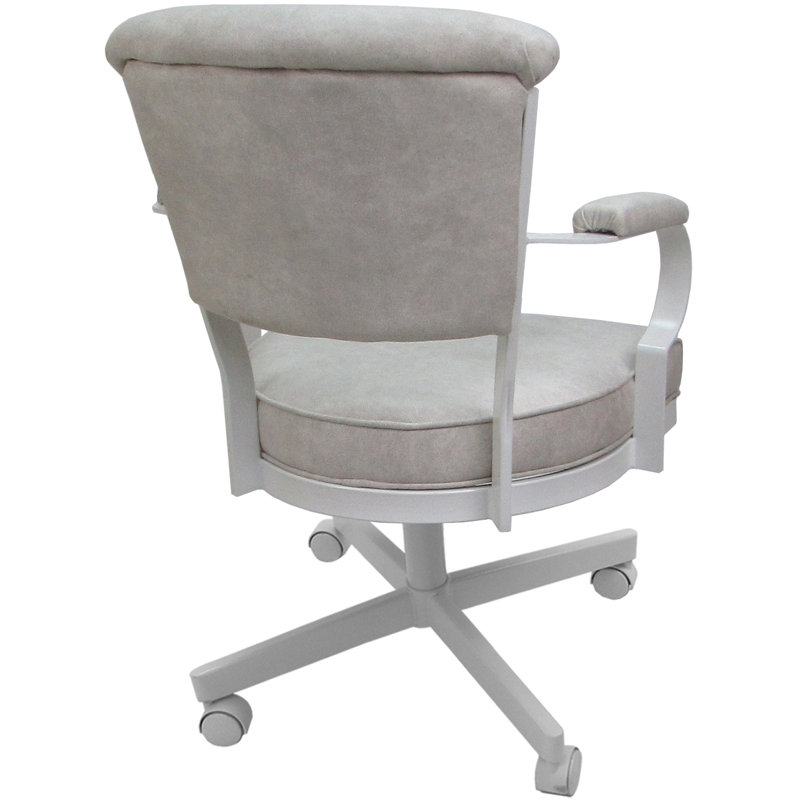 Chaise de salle à manger en métal Charnisha, Crème, Blanc
