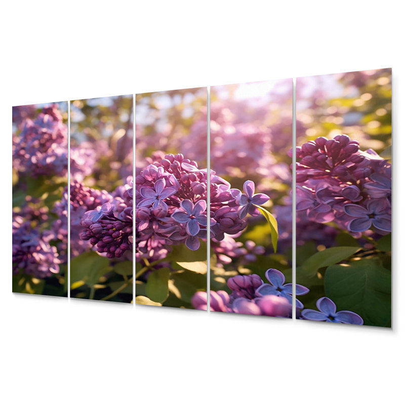 Ensemble de 5 décorations murales lilas