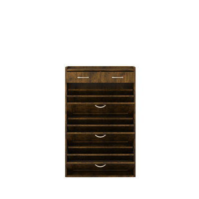 31.49 Inches Of Black And Brown Solid Wood Shoe Cabinet