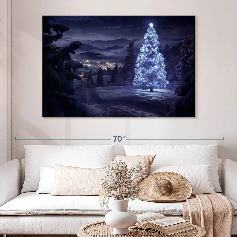 Arbre de Noël enneigé, H 8 po x l 12 po