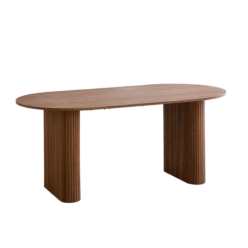 Oval Dining Table, Dark Brown Wood
