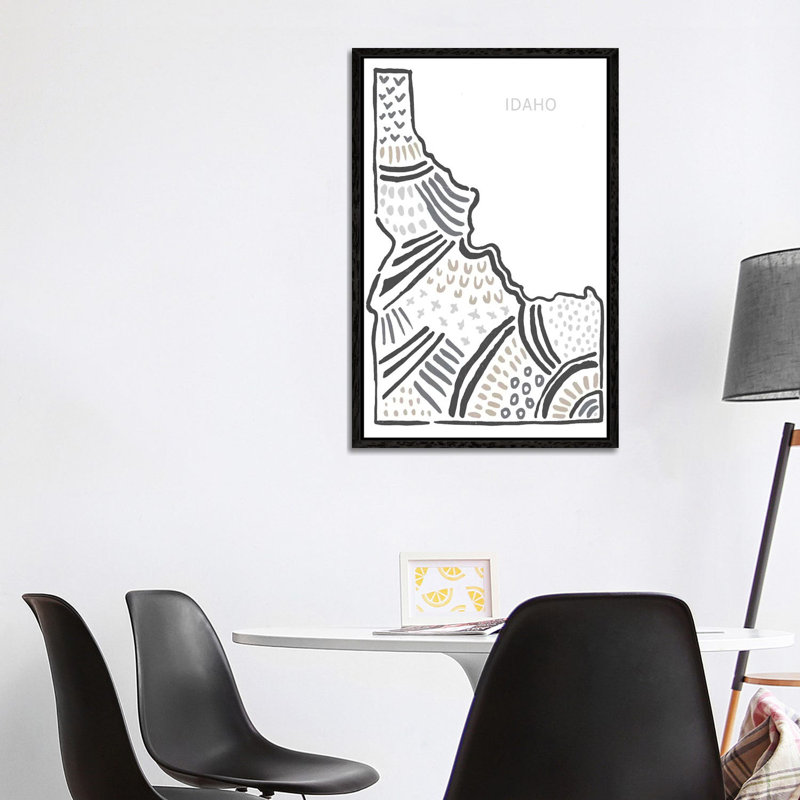Idaho 1 Piece Wall Art on Canvas, 101.6 cm H x 66.04 cm W, Black Floater Framed