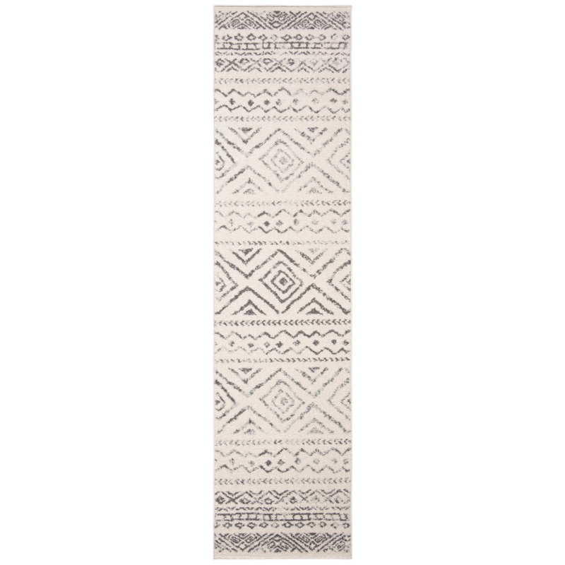 Tapis ivoire / gris Rentschler Southwestern, Rectangle 2 pi x 5 pi