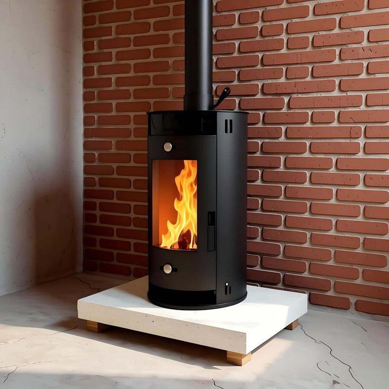 Foyer à bois cylindrique domestique