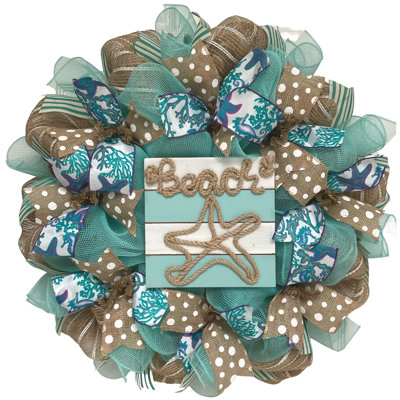 Couronne de plage avec motif d'étoile de mer nautique