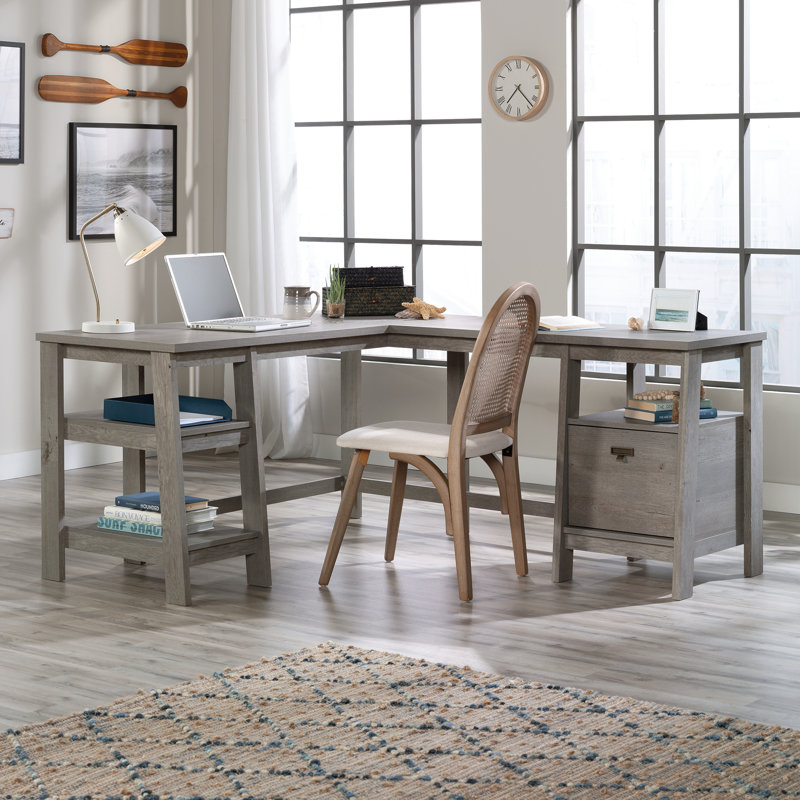 L-Shaped Computer Desk, Mystic Oak