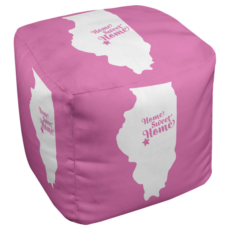 Upholstered Ottoman, Pink