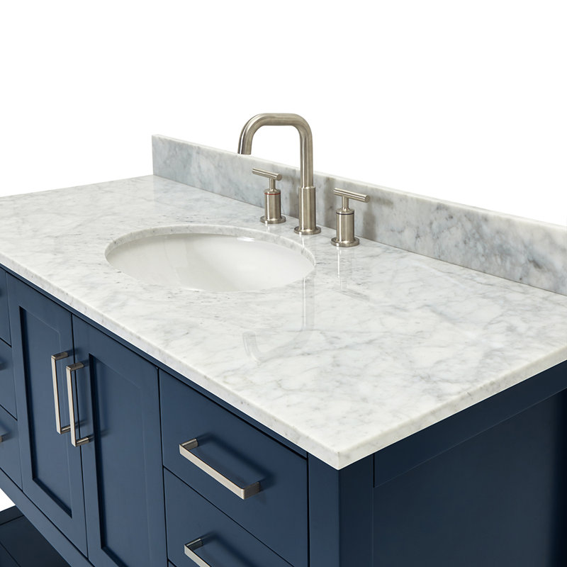 Magnolia Bath Vanity Rectangular Basin S061SCW2R, Midnight Blue, Oval, 49"