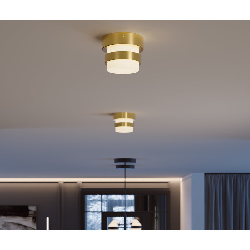 LED Flush Mount - Light Antique Brass, Light Antique Brass