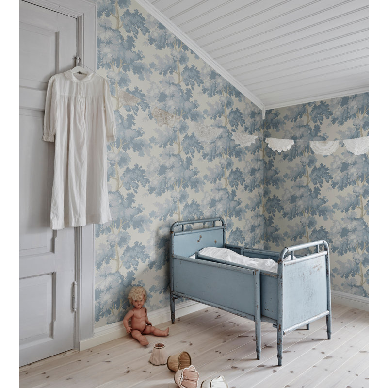 Raphael Floral Wallpaper Roll by Sandberg, Light Blue