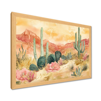 Desert Bloom Awakening - Southwestern Landscape Picture Framed Wall Art