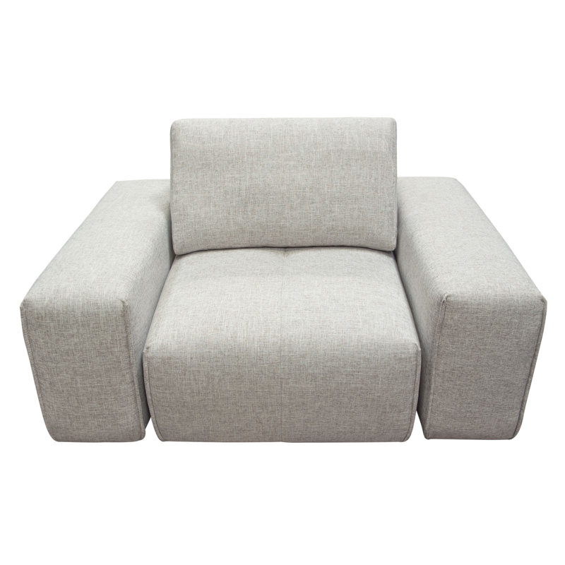 Jazz Modular 1-Seater With Adjustable Backrest In Light Brown Fabric