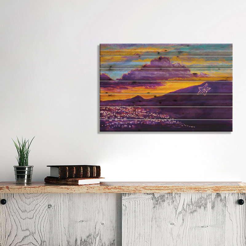 «El Paso Star on the Mountain» par Candy Mayer - impression sur bois sans cadre