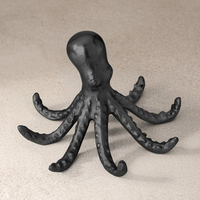 Tidal Reach Decorative Black Octopus Sculpture (4.5-inch)
