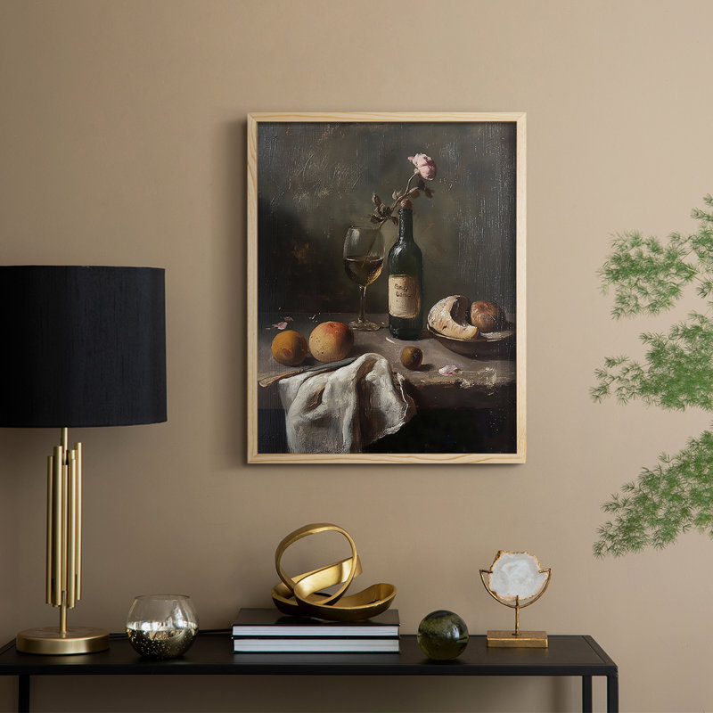 Reproduction encadrée FLORAL Series DCCxxv - bois massif, H 11 po x l 9 po, Naturel