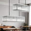Lustre moderne moderne avec abat-jour en verre nervuré, luminaire suspendu à hauteur réglable pour îlot de cuisine et salle à manger, éclairage de ferme à intensité variable