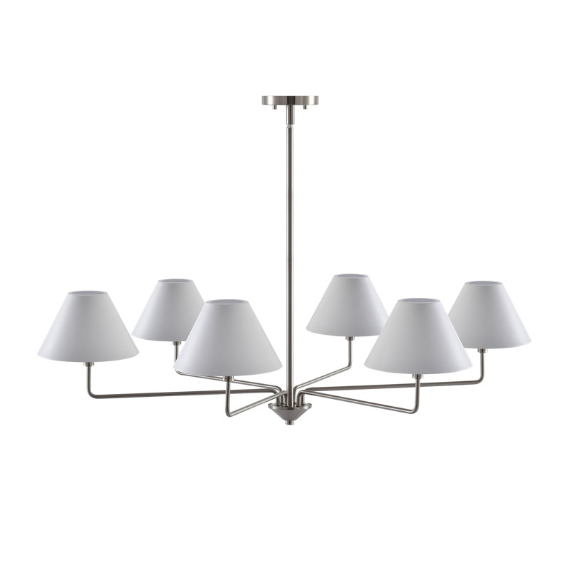 6-Light Novelty Dimmable Chandelier, Brushed Nickel