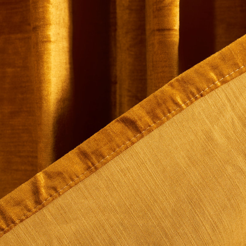 Ida Room Darkening Curtain Single Panel, Mustard, 52" W x 96" L