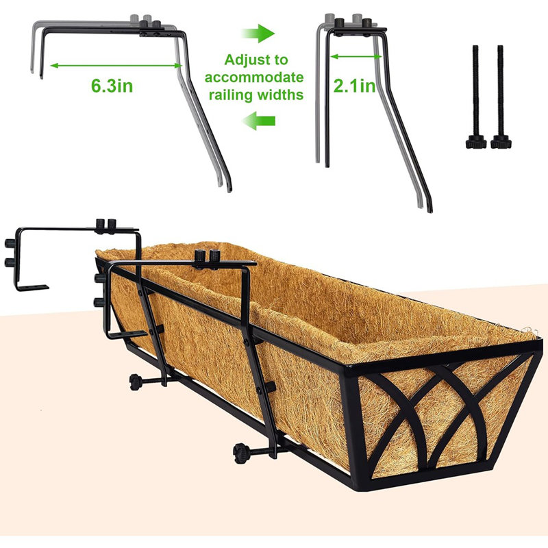 30 Inch Window Deck With Coco Liner Set Of 4, 30" Window Boxes H...