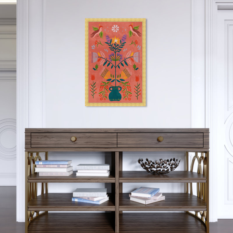 Bohemian Botanical Illustration by Birch Lane™ - Picture Frame Print, 26" H x 18" W, Gold
