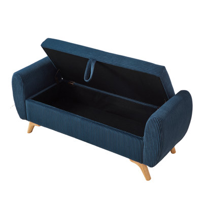 57"W Corduroy Upholstered Storage Bench
