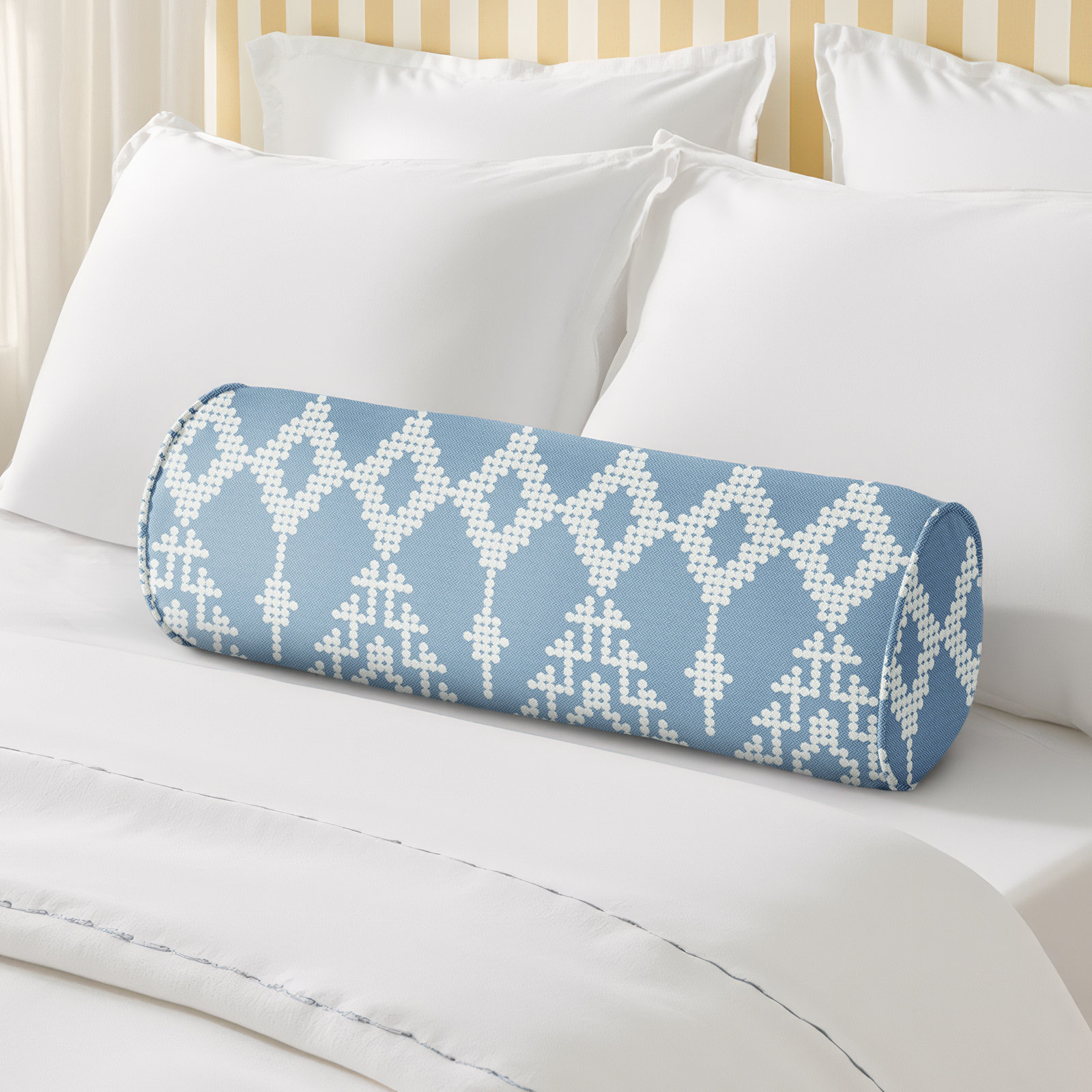Fenna Geometric Indoor/Outdoor Throw Pillow, Folklore Sorbet, 8"H x 24"W