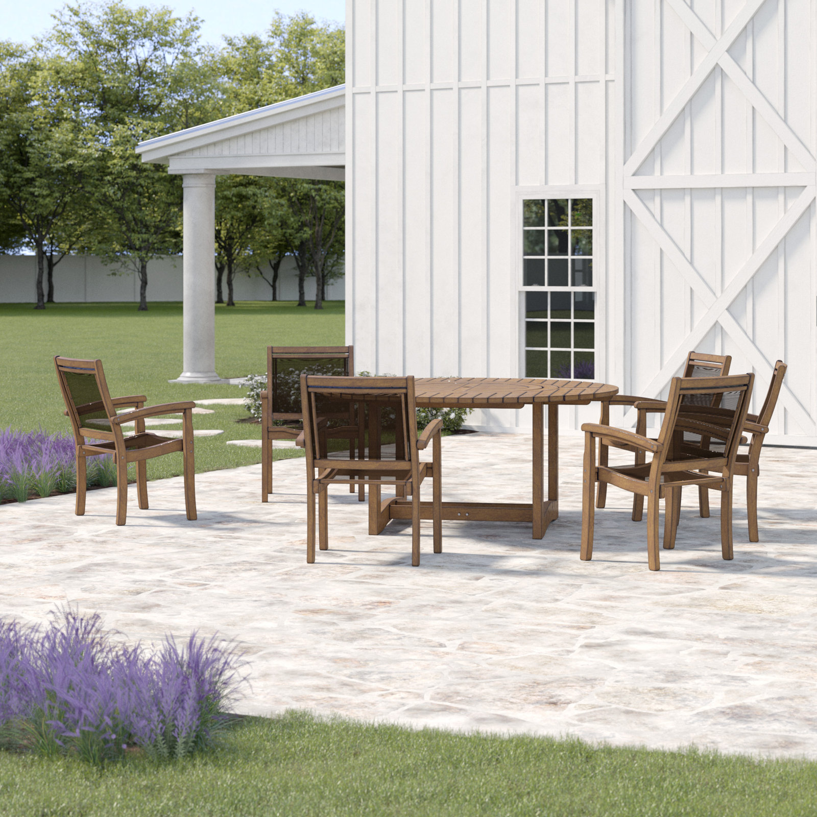 Fleur 63" Eucalyptus Patio Dining Set