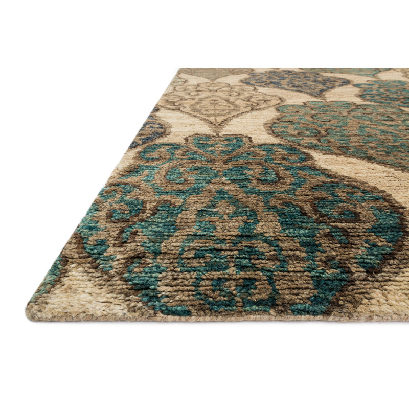 Tapis beige en jute noué à la main Dalli, Rectangle 5 pi 6 po x 8 pi 6 po