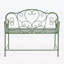 Banc de jardin élégant avec dossier décoratif recourbé, siège double et fabrication en fer résistant aux intempéries pour une assise confortable