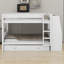 Lit superposé multifonctionnel en bois avec bureau, tablettes de rangement et lit gigogne