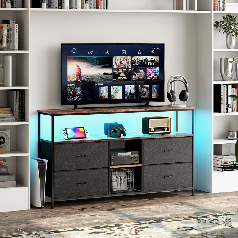 Unfinished TV Stand, 78cm H x 137cm W x 29.8cm D, Black