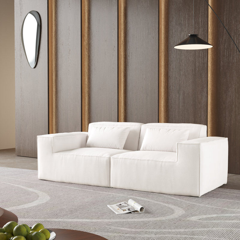 Berrysburg 82'' Upholstered Modular Sofa, Beige