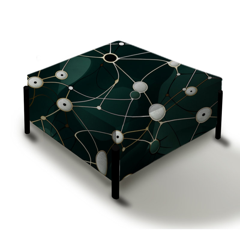 Vert Poupart Techno Tangles - Grand repose-pieds carré en marbre